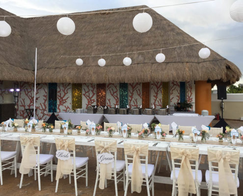 tropical wedding banquet