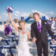 bride and groom celebrate their marriage