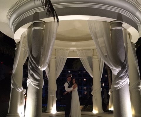 bride and groom at wedding ceremony