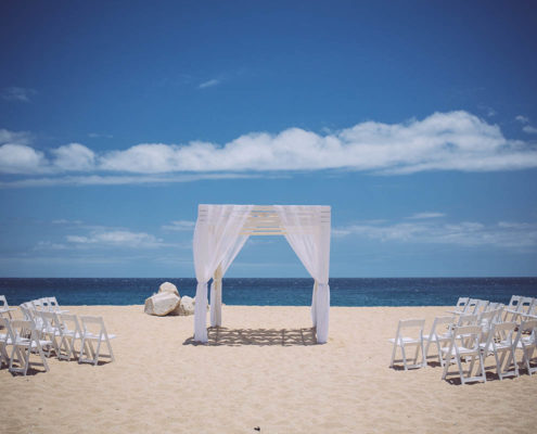 beach wedding white fabric canopy