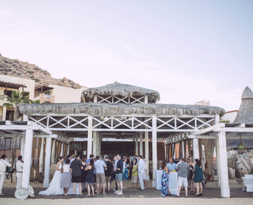 wedding reception by beach