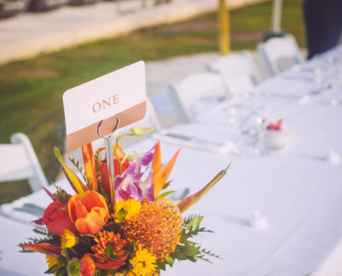 wedding dinner table and decorations