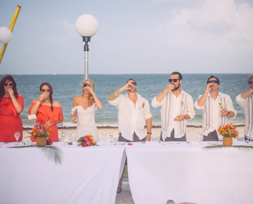 head table at wedding cheers