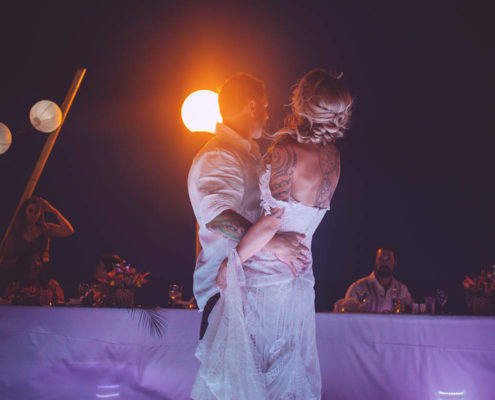 bride and groom dance their first dance as married couple